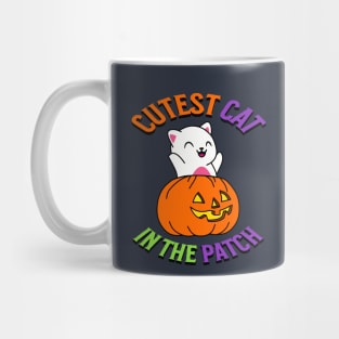 Cutest White Cat in the Patch Mug